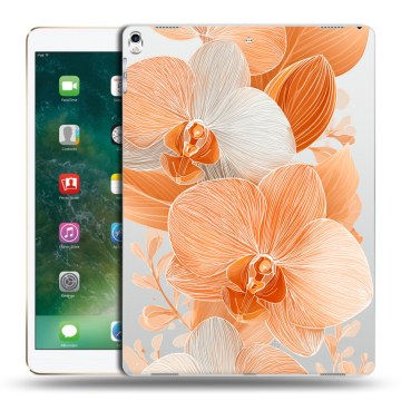 Силиконовый чехол на Ipad Pro 12.9 (2017) с принтом Бежевые цветы Силиконовый чехол на Ipad Pro 12.9 (2017) с принтом Бежевые цветы