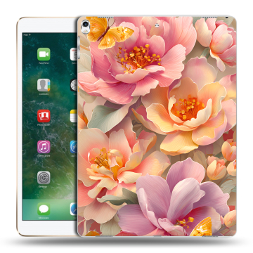 Силиконовый чехол на Ipad Pro 12.9 (2017) с принтом Цветы и бабочки Силиконовый чехол на Ipad Pro 12.9 (2017) с принтом Цветы и бабочки