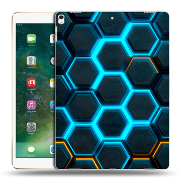 Силиконовый чехол на Ipad Pro 12.9 (2017) с принтом Неоновые соты Силиконовый чехол на Ipad Pro 12.9 (2017) с принтом Неоновые соты