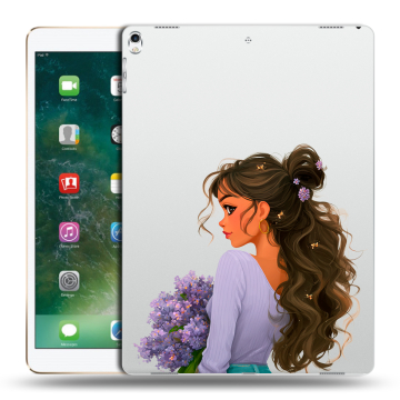 Силиконовый чехол на Ipad Pro 12.9 (2017) с принтом девушка цветы Силиконовый чехол на Ipad Pro 12.9 (2017) с принтом девушка цветы