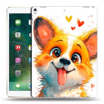 Силиконовый чехол на Ipad Pro 12.9 (2017) с принтом корги Силиконовый чехол на Ipad Pro 12.9 (2017) с принтом корги