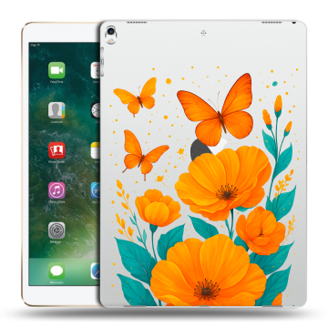 Силиконовый чехол на Ipad Pro 12.9 (2017) с принтом цветы бабочки Силиконовый чехол на Ipad Pro 12.9 (2017) с принтом цветы бабочки