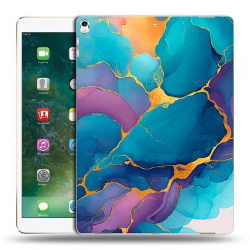 Силиконовый чехол на Ipad Pro 12.9 (2017) с принтом Мрамор блестки Силиконовый чехол на Ipad Pro 12.9 (2017) с принтом Мрамор блестки