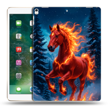 Силиконовый чехол на Ipad Pro 12.9 (2017) с принтом Новый год коня Силиконовый чехол на Ipad Pro 12.9 (2017) с принтом Новый год коня