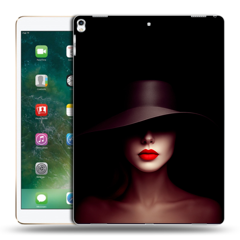Силиконовый чехол на Ipad Pro 12.9 (2017) с принтом Девушка в шляпе Силиконовый чехол на Ipad Pro 12.9 (2017) с принтом Девушка в шляпе