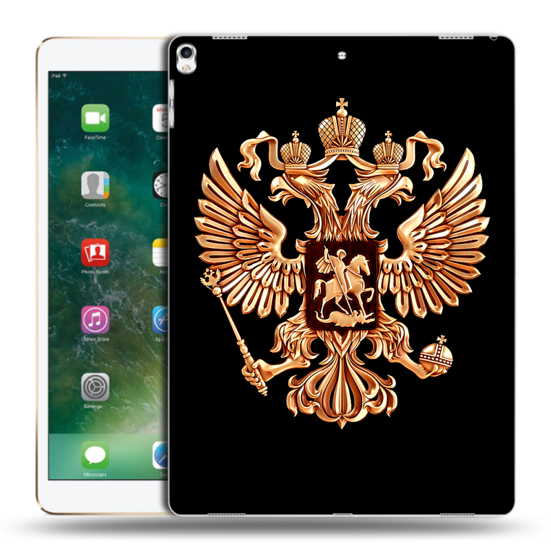 Силиконовый чехол на Ipad Pro 12.9 (2017) с принтом Герб России золотой Силиконовый чехол на Ipad Pro 12.9 (2017) с принтом Герб России золотой