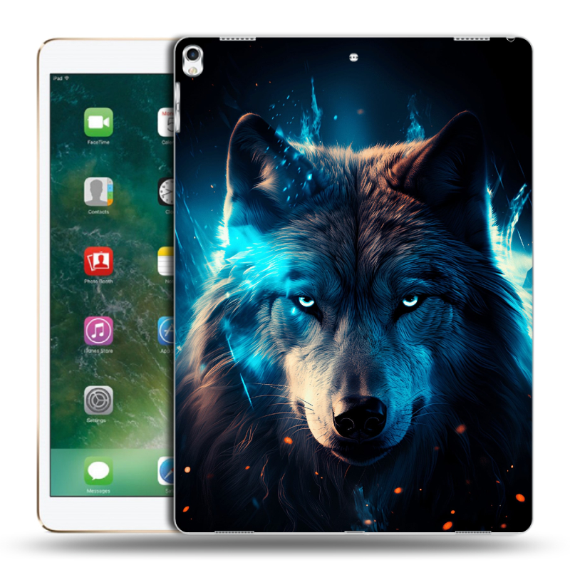 Силиконовый чехол на Ipad Pro 12.9 (2017) с принтом Волк ночной Силиконовый чехол на Ipad Pro 12.9 (2017) с принтом Волк ночной