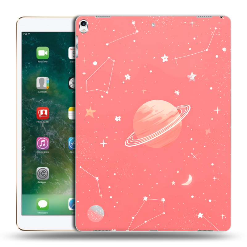 Силиконовый чехол на Ipad Pro 12.9 (2017) с принтом Розовый космос Силиконовый чехол на Ipad Pro 12.9 (2017) с принтом Розовый космос