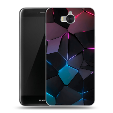 Силиконовый чехол на Huawei Y5 (2017) с принтом Геометрия неона Силиконовый чехол на Huawei Y5 (2017) с принтом Геометрия неона
