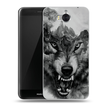 Силиконовый чехол на Huawei Y5 (2017) с принтом Волк Силиконовый чехол на Huawei Y5 (2017) с принтом Волк