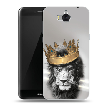 Силиконовый чехол на Huawei Y5 (2017) с принтом Лев с короной Силиконовый чехол на Huawei Y5 (2017) с принтом Лев с короной
