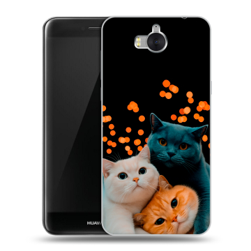 Силиконовый чехол на Huawei Y5 (2017) с принтом Кошки Силиконовый чехол на Huawei Y5 (2017) с принтом Кошки