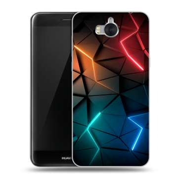 Силиконовый чехол на Huawei Y5 (2017) с принтом Абстракция неон Силиконовый чехол на Huawei Y5 (2017) с принтом Абстракция неон