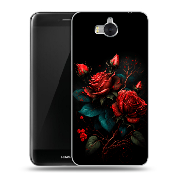 Силиконовый чехол на Huawei Y5 (2017) с принтом Розы красные Силиконовый чехол на Huawei Y5 (2017) с принтом Розы красные