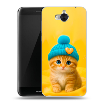 Силиконовый чехол на Huawei Y5 (2017) с принтом Котенок в шапке Силиконовый чехол на Huawei Y5 (2017) с принтом Котенок в шапке