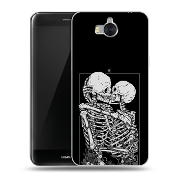 Силиконовый чехол на Huawei Y5 (2017) с принтом Поцелуй скелетов