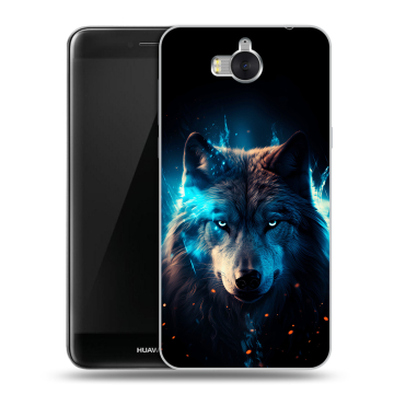 Силиконовый чехол на Huawei Y5 (2017) с принтом Волк ночной