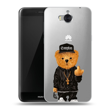 Силиконовый чехол на Huawei Y5 (2017) с принтом Плюшевый медведь