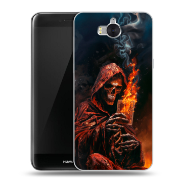 Силиконовый чехол на Huawei Y5 (2017) с принтом Скелет и карты