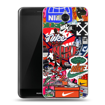Силиконовый чехол на Huawei Y5 (2017) с принтом Найк Nike яркий
