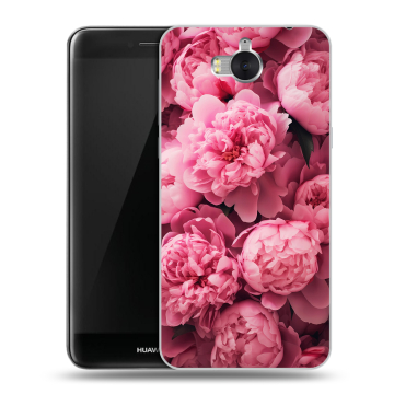 Силиконовый чехол на Huawei Y5 (2017) с принтом цветы пионы