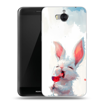Силиконовый чехол на Huawei Y5 (2017) с принтом кролик зайчик
