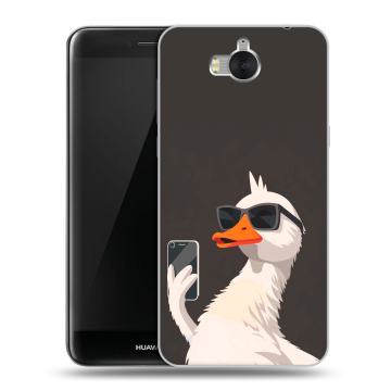 Силиконовый чехол на Huawei Y5 (2017) с принтом утка в очках