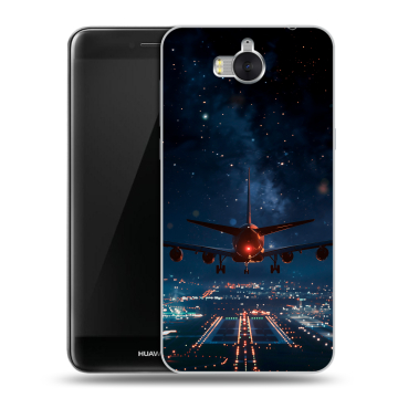 Силиконовый чехол на Huawei Y5 (2017) с принтом самолет