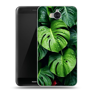 Силиконовый чехол на Huawei Y5 (2017) с принтом Листья