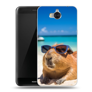 Силиконовый чехол на Huawei Y5 (2017) с принтом Капибара Силиконовый чехол на Huawei Y5 (2017) с принтом Капибара