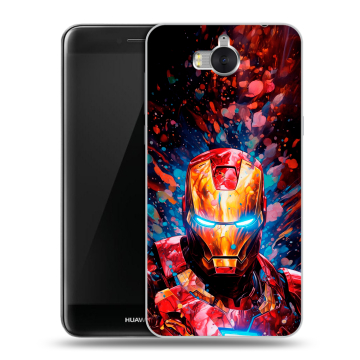 Силиконовый чехол на Huawei Y5 (2017) с принтом Железный человек Ironman