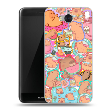Силиконовый чехол на Huawei Y5 (2017) с принтом капибары Силиконовый чехол на Huawei Y5 (2017) с принтом капибары