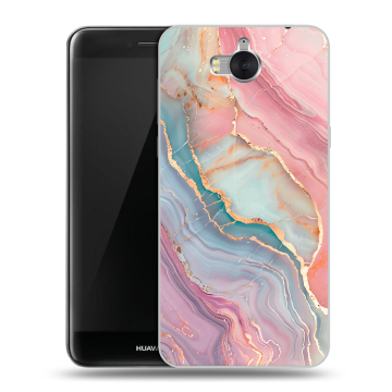 Силиконовый чехол на Huawei Y5 (2017) с принтом розовый мрамор Силиконовый чехол на Huawei Y5 (2017) с принтом розовый мрамор