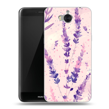 Силиконовый чехол на Huawei Y5 (2017) с принтом цветы лаванда Силиконовый чехол на Huawei Y5 (2017) с принтом цветы лаванда