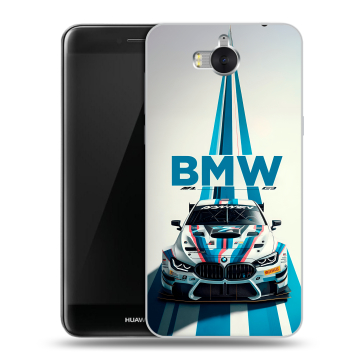 Силиконовый чехол на Huawei Y5 (2017) с принтом БМВ BMW