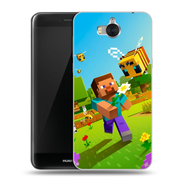 Силиконовый чехол на Huawei Y5 (2017) с принтом Майнкрафт Minecraft