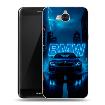 Силиконовый чехол на Huawei Y5 (2017) с принтом BMW БМВ Силиконовый чехол на Huawei Y5 (2017) с принтом BMW БМВ