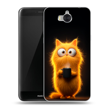 Силиконовый чехол на Huawei Y5 (2017) с принтом Смешной кот