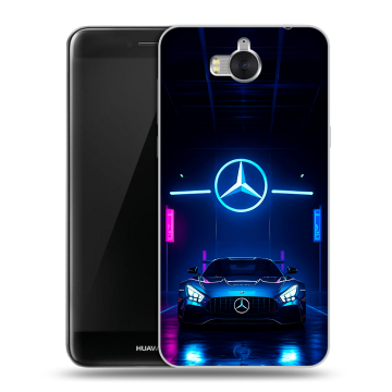 Силиконовый чехол на Huawei Y5 (2017) с принтом Mercedes Мерседес Силиконовый чехол на Huawei Y5 (2017) с принтом Mercedes Мерседес