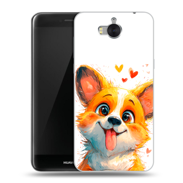 Силиконовый чехол на Huawei Y5 (2017) с принтом корги