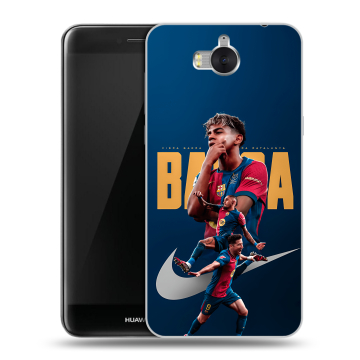 Силиконовый чехол на Huawei Y5 (2017) с принтом Барселона Barca Yamal Силиконовый чехол на Huawei Y5 (2017) с принтом Барселона Barca Yamal