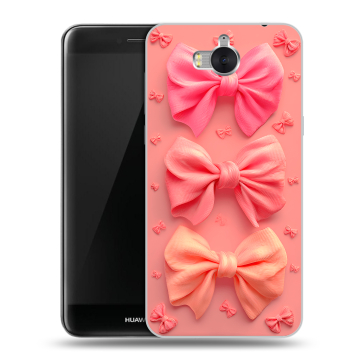 Силиконовый чехол на Huawei Y5 (2017) с принтом Розовые бантики