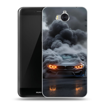 Силиконовый чехол на Huawei Y5 (2017) с принтом BMW БМВ Силиконовый чехол на Huawei Y5 (2017) с принтом BMW БМВ