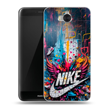 Силиконовый чехол на Huawei Y5 (2017) с принтом Nike Найк Силиконовый чехол на Huawei Y5 (2017) с принтом Nike Найк