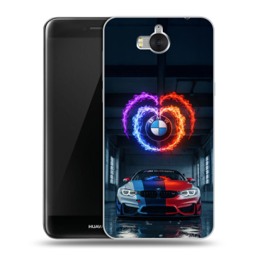 Силиконовый чехол на Huawei Y5 (2017) с принтом BMW БМВ