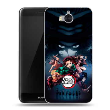 Силиконовый чехол на Huawei Y5 (2017) с принтом Demon Slayer Клинок рассекающий демонов Силиконовый чехол на Huawei Y5 (2017) с принтом Demon Slayer Клинок рассекающий демонов