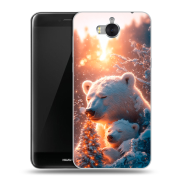 Силиконовый чехол на Huawei Y5 (2017) с принтом Новый год Силиконовый чехол на Huawei Y5 (2017) с принтом Новый год