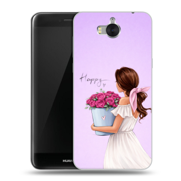 Силиконовый чехол на Huawei Y5 (2017) с принтом женский