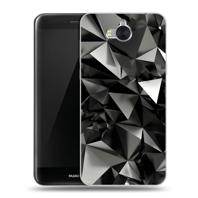 Пластиковый чехол на Huawei Y5 (2017) с принтом Черные кристаллы Пластиковый чехол на Huawei Y5 (2017) с принтом Черные кристаллы