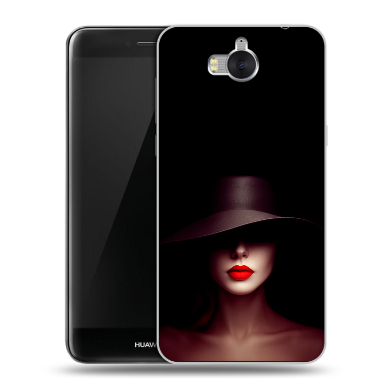 Пластиковый чехол на Huawei Y5 (2017) с принтом Девушка в шляпе Пластиковый чехол на Huawei Y5 (2017) с принтом Девушка в шляпе